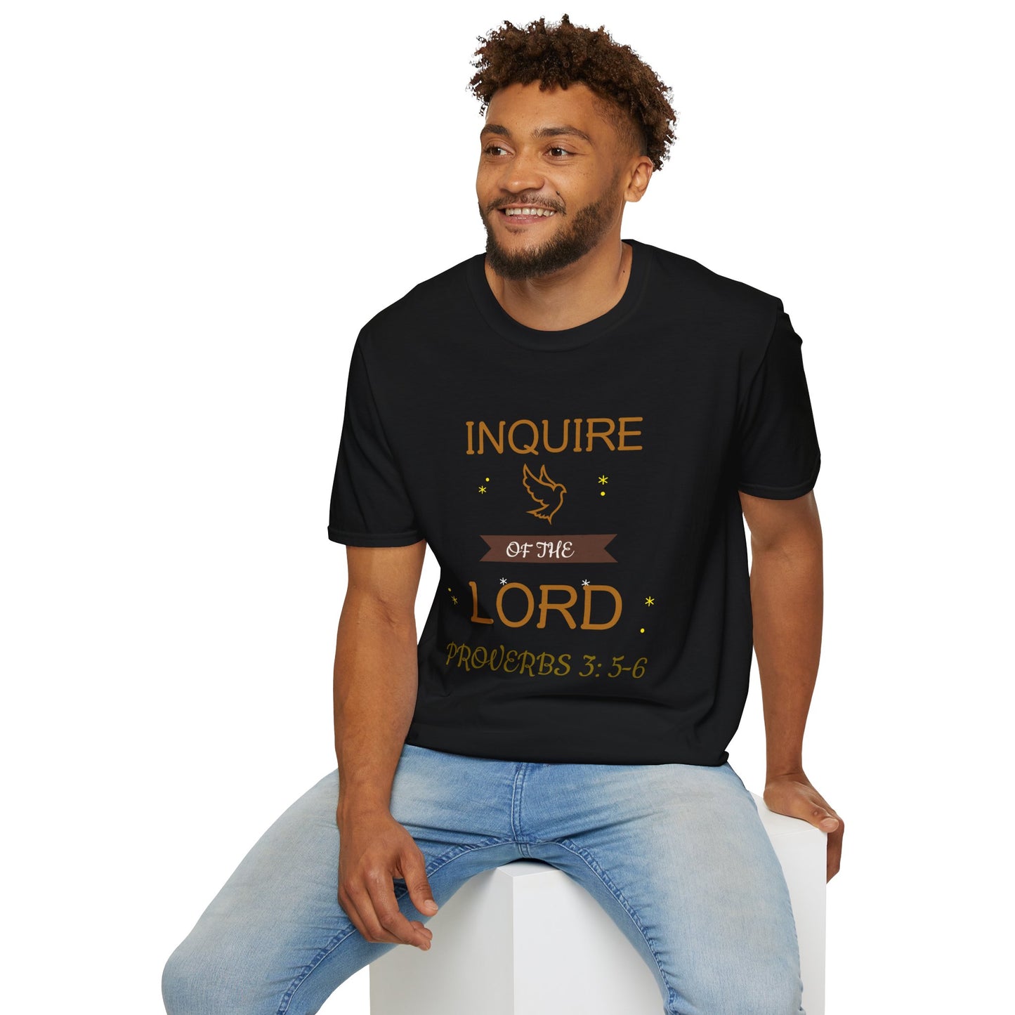 Inquire of the Lord T-Shirt - Unisex Softstyle Tee with Proverbs 3:5-6