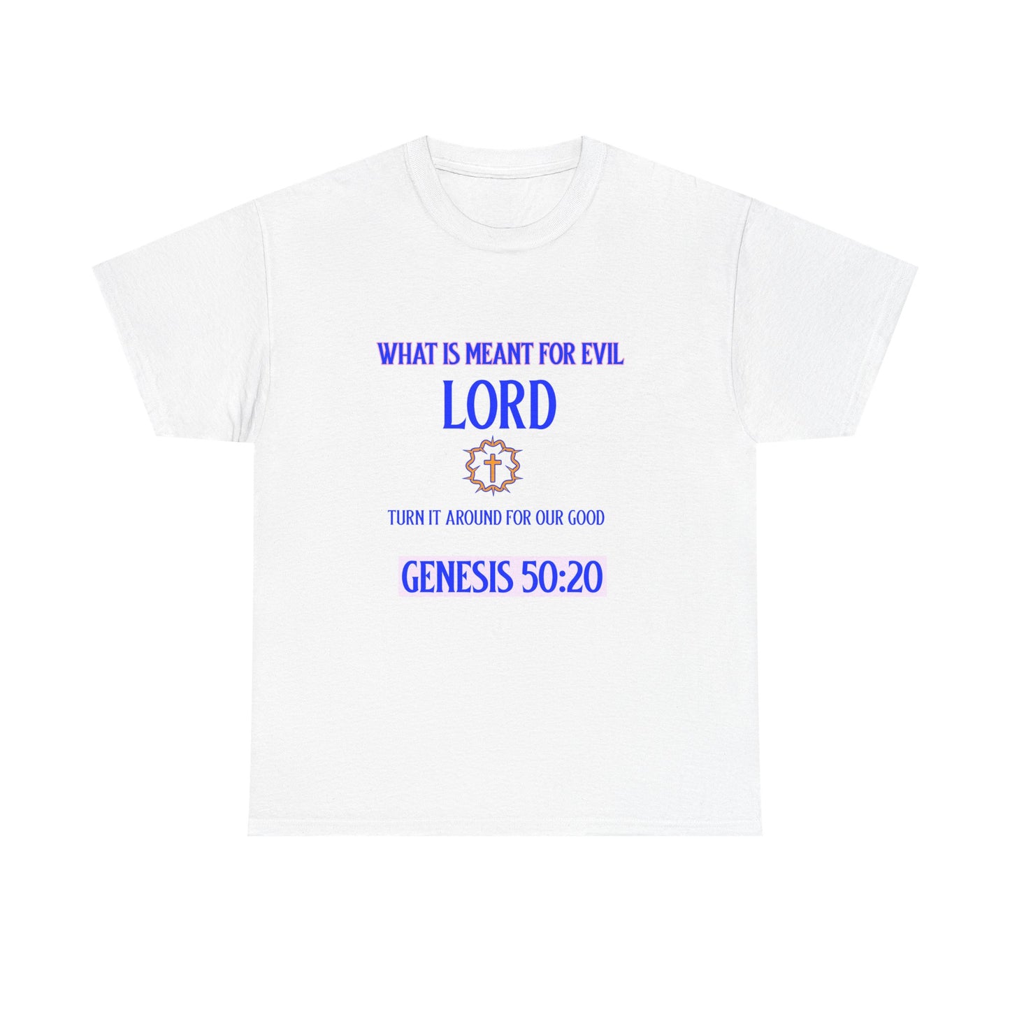 Inspirational Unisex Heavy Cotton Tee - Genesis 50:20 Design