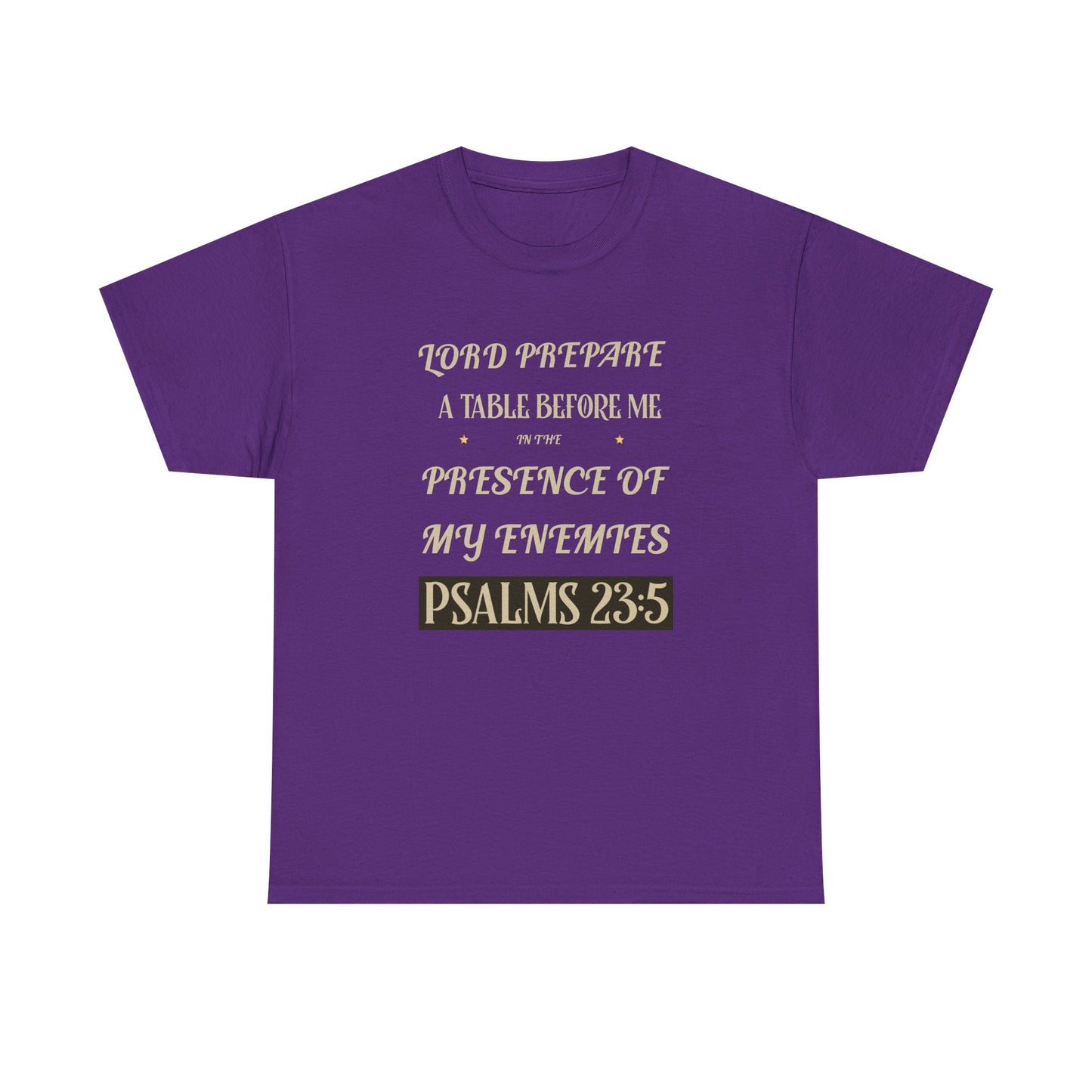 Inspirational Psalms 23:5 Unisex Heavy Cotton Tee - Faith & Strength Shirt