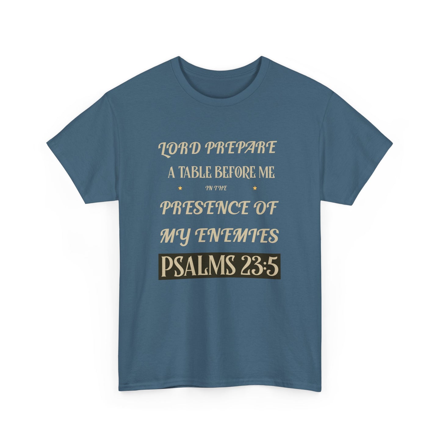 Inspirational Psalms 23:5 Unisex Heavy Cotton Tee - Faith & Strength Shirt