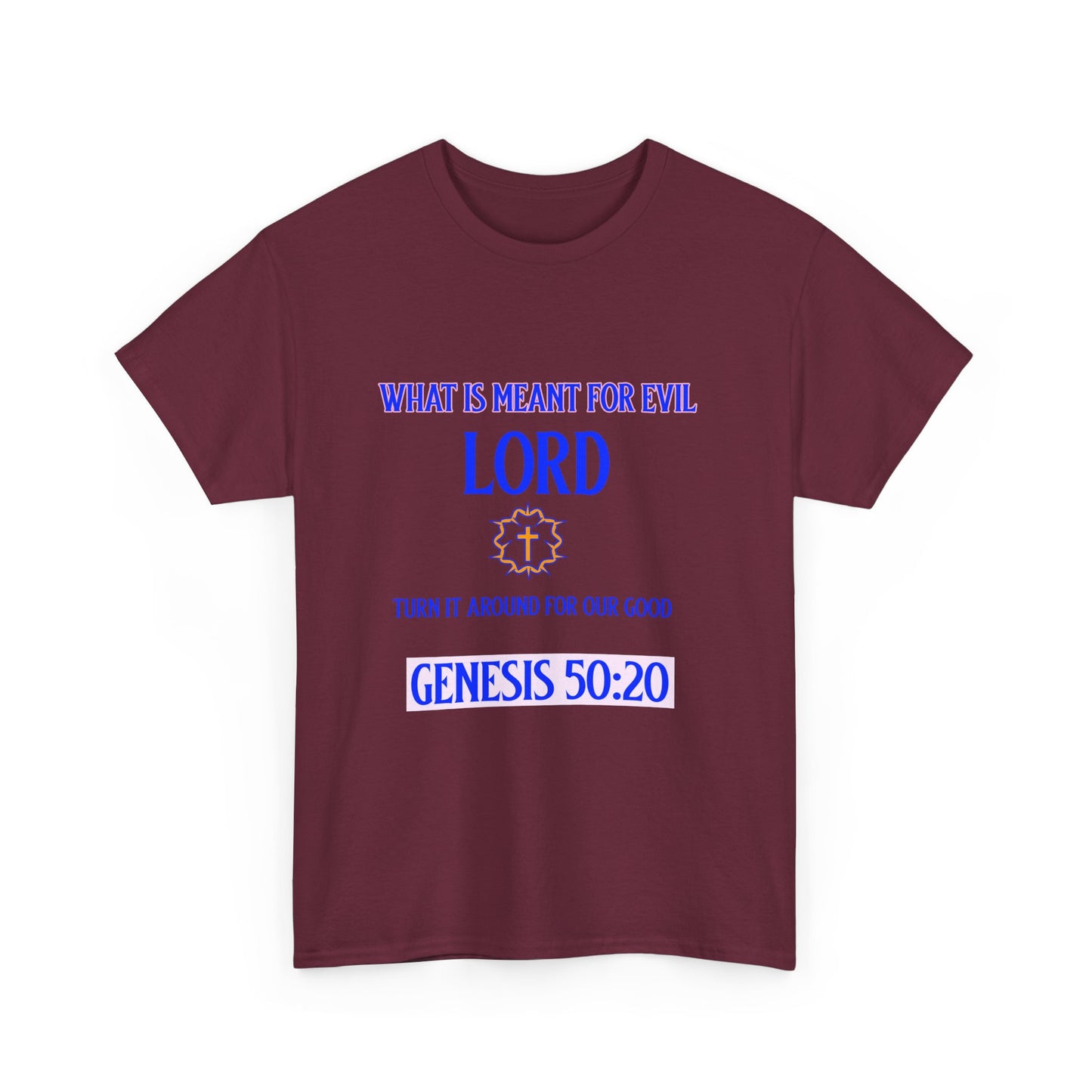 Inspirational Unisex Heavy Cotton Tee - Genesis 50:20 Design