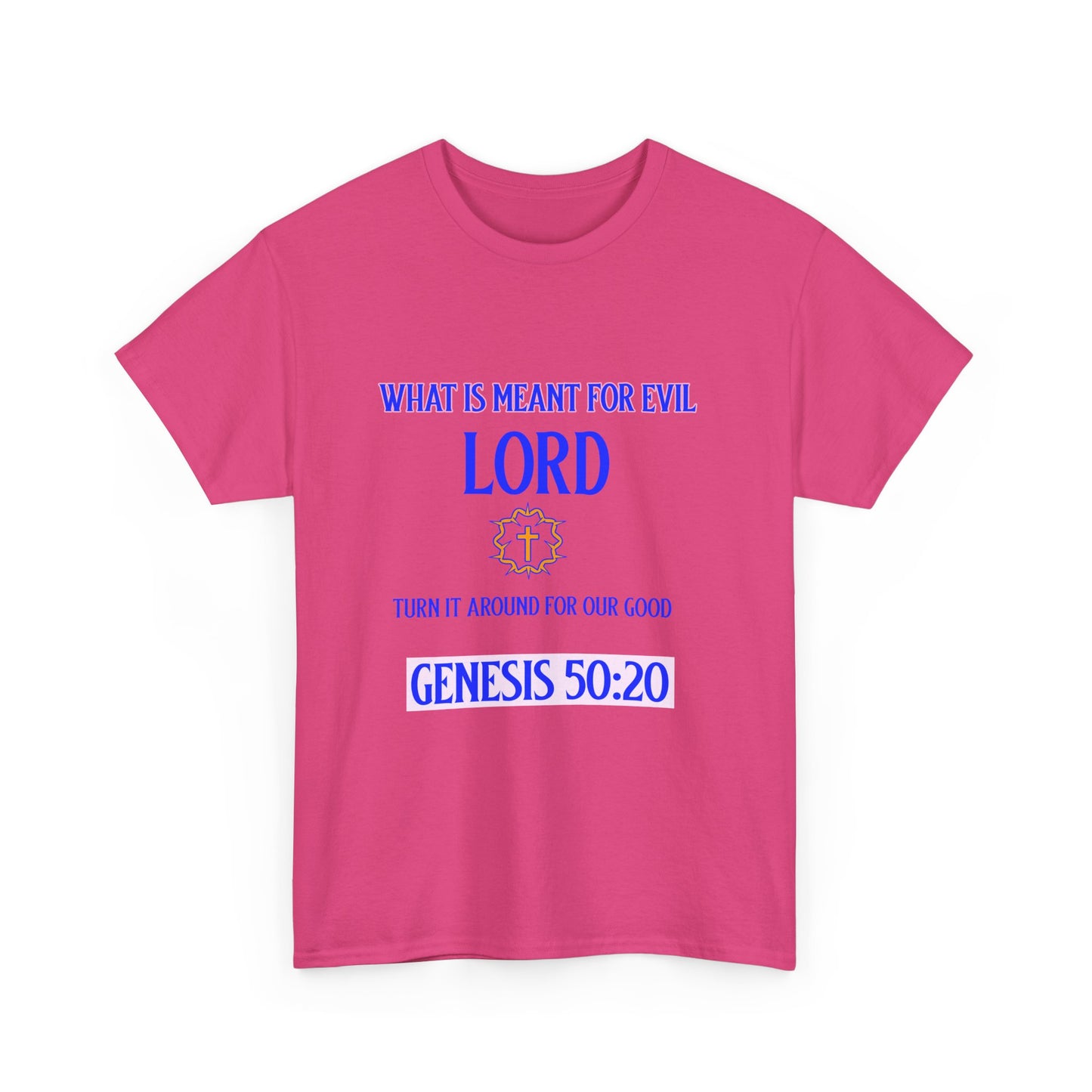 Inspirational Unisex Heavy Cotton Tee - Genesis 50:20 Design