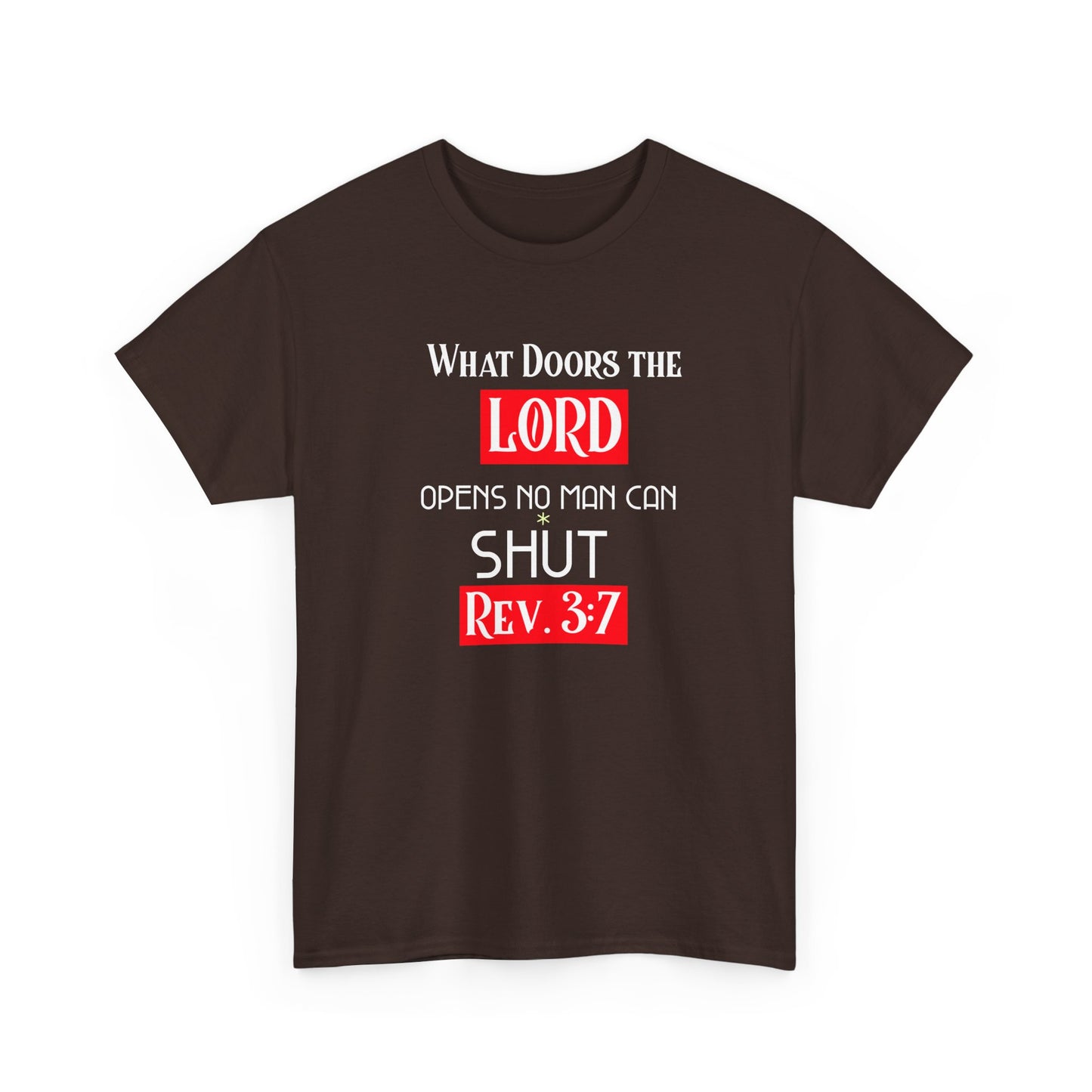 Christian Inspirational Tee Shirt - What door the LORD opens no man can shut
