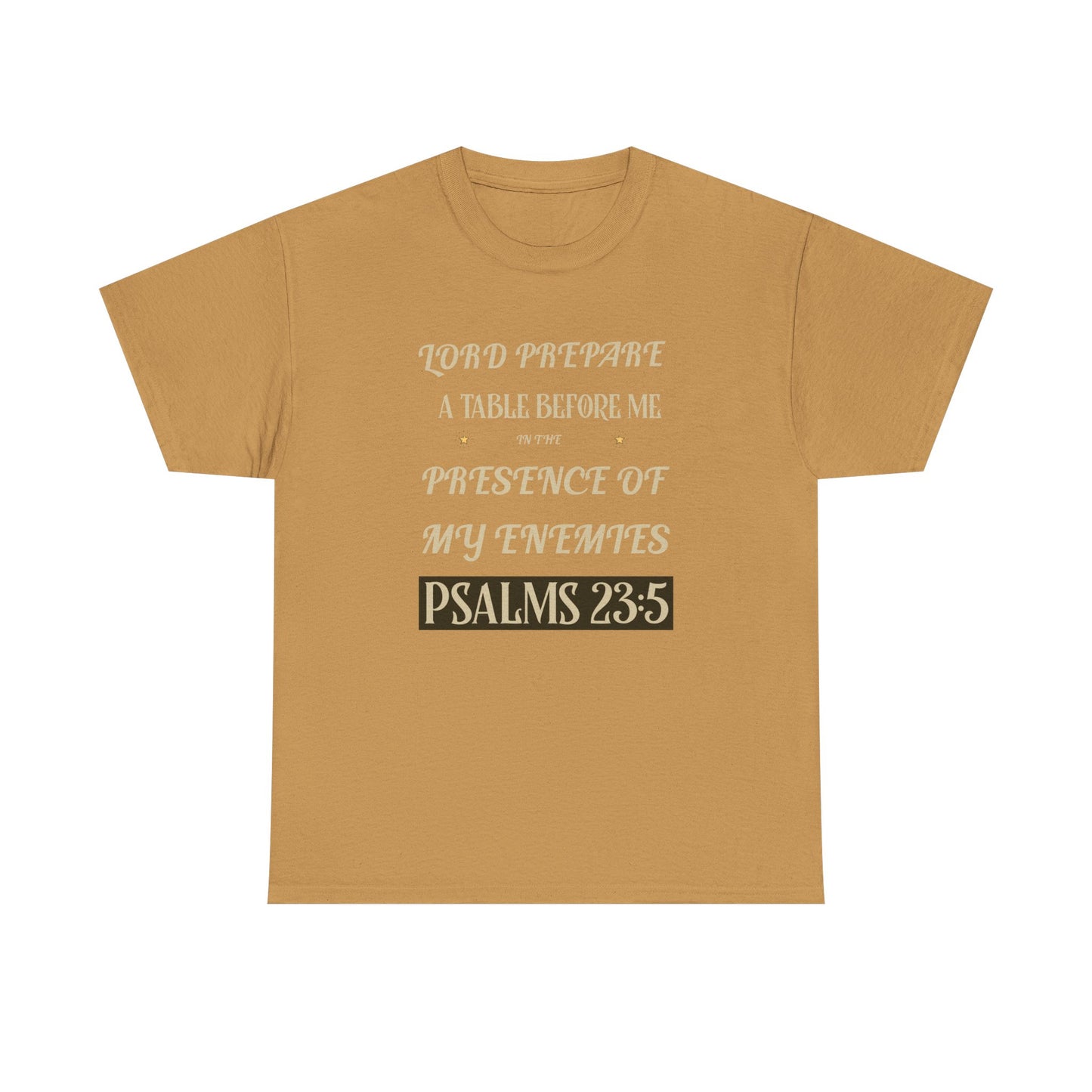Inspirational Psalms 23:5 Unisex Heavy Cotton Tee - Faith & Strength Shirt