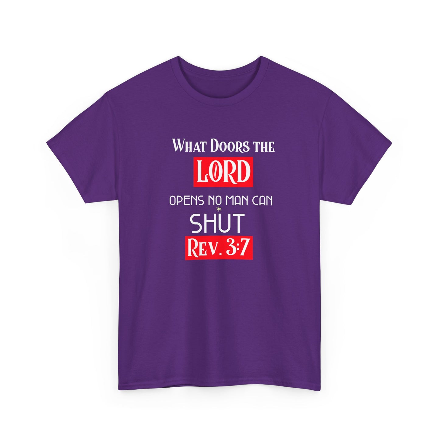 Christian Inspirational Tee Shirt - What door the LORD opens no man can shut