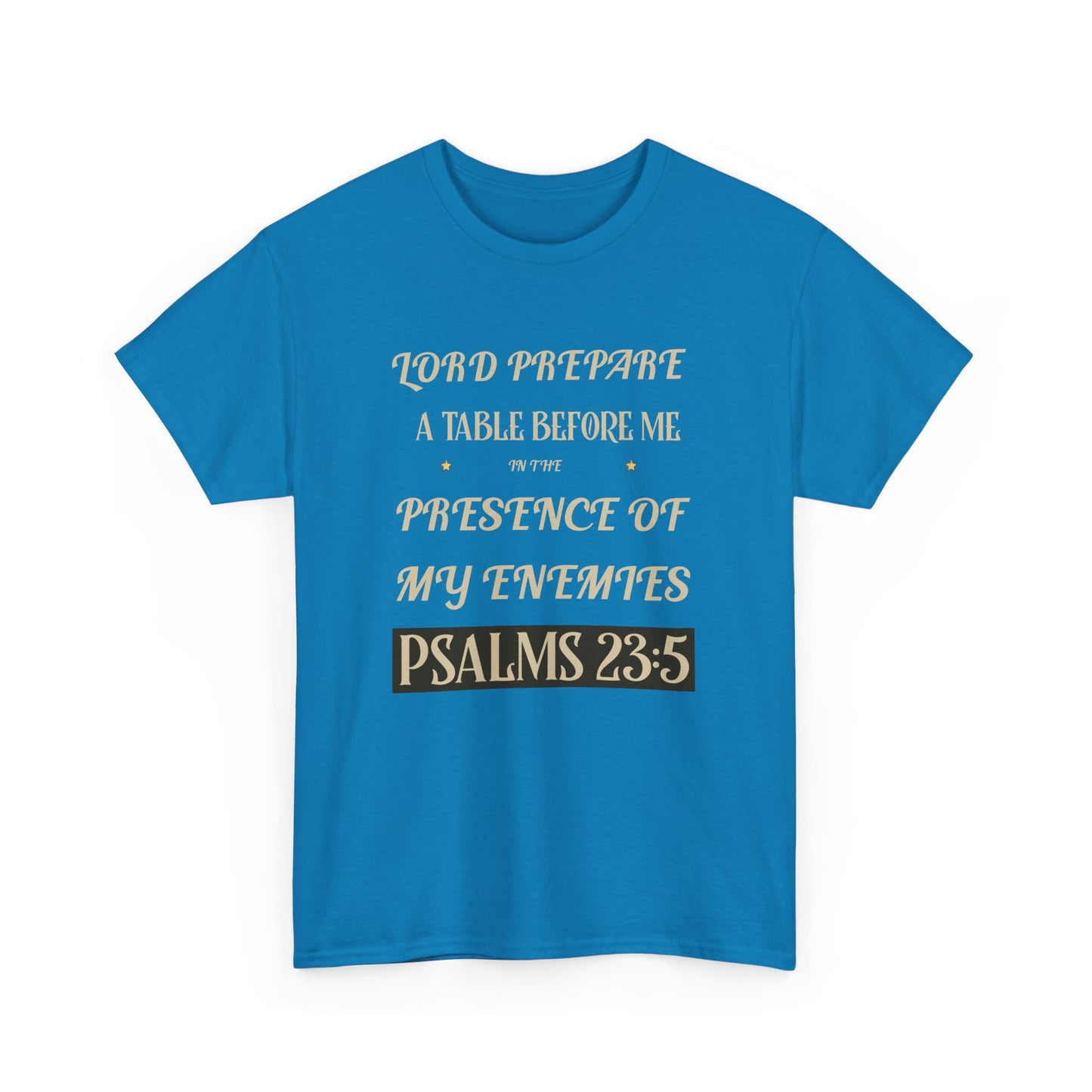 Inspirational Psalms 23:5 Unisex Heavy Cotton Tee - Faith & Strength Shirt
