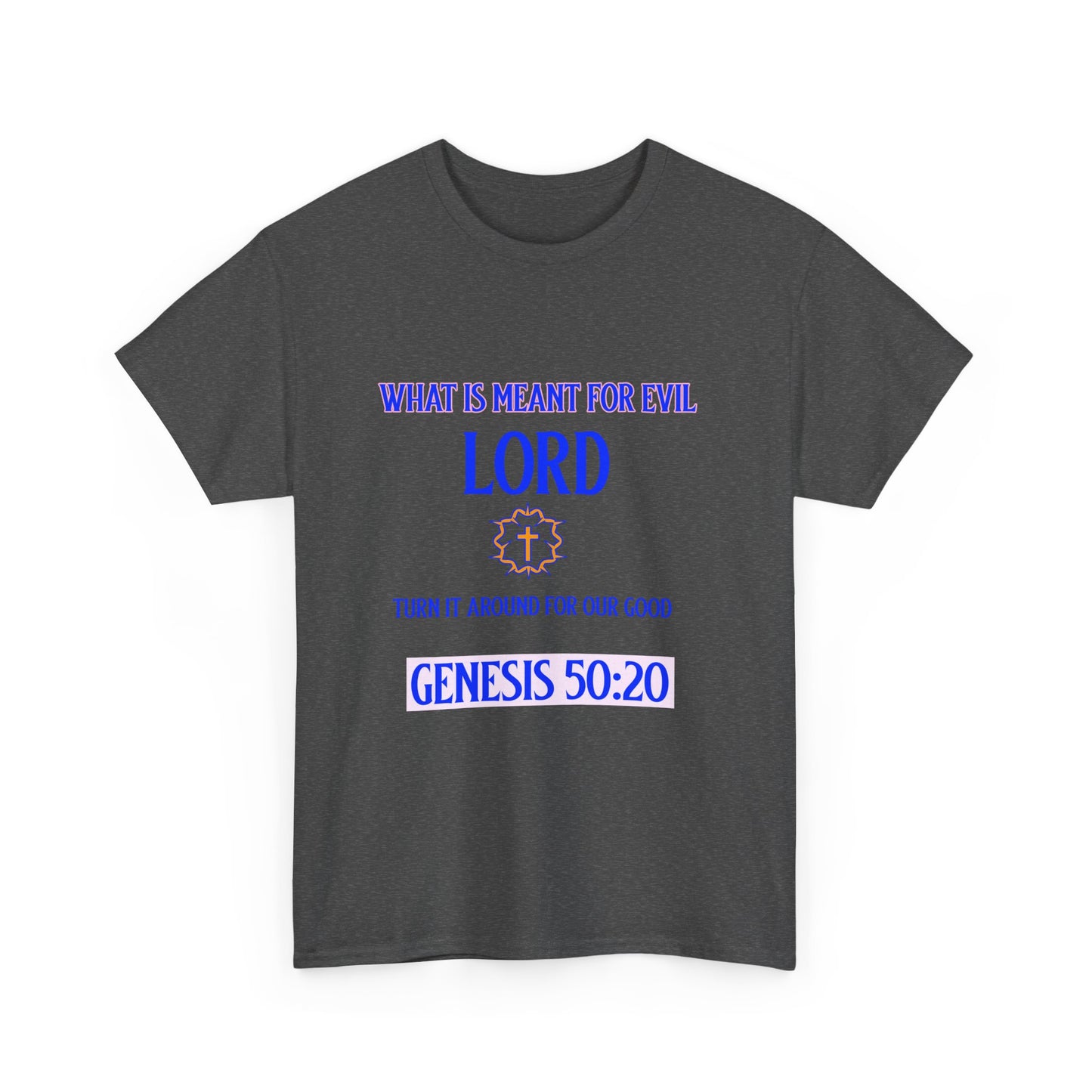 Inspirational Unisex Heavy Cotton Tee - Genesis 50:20 Design