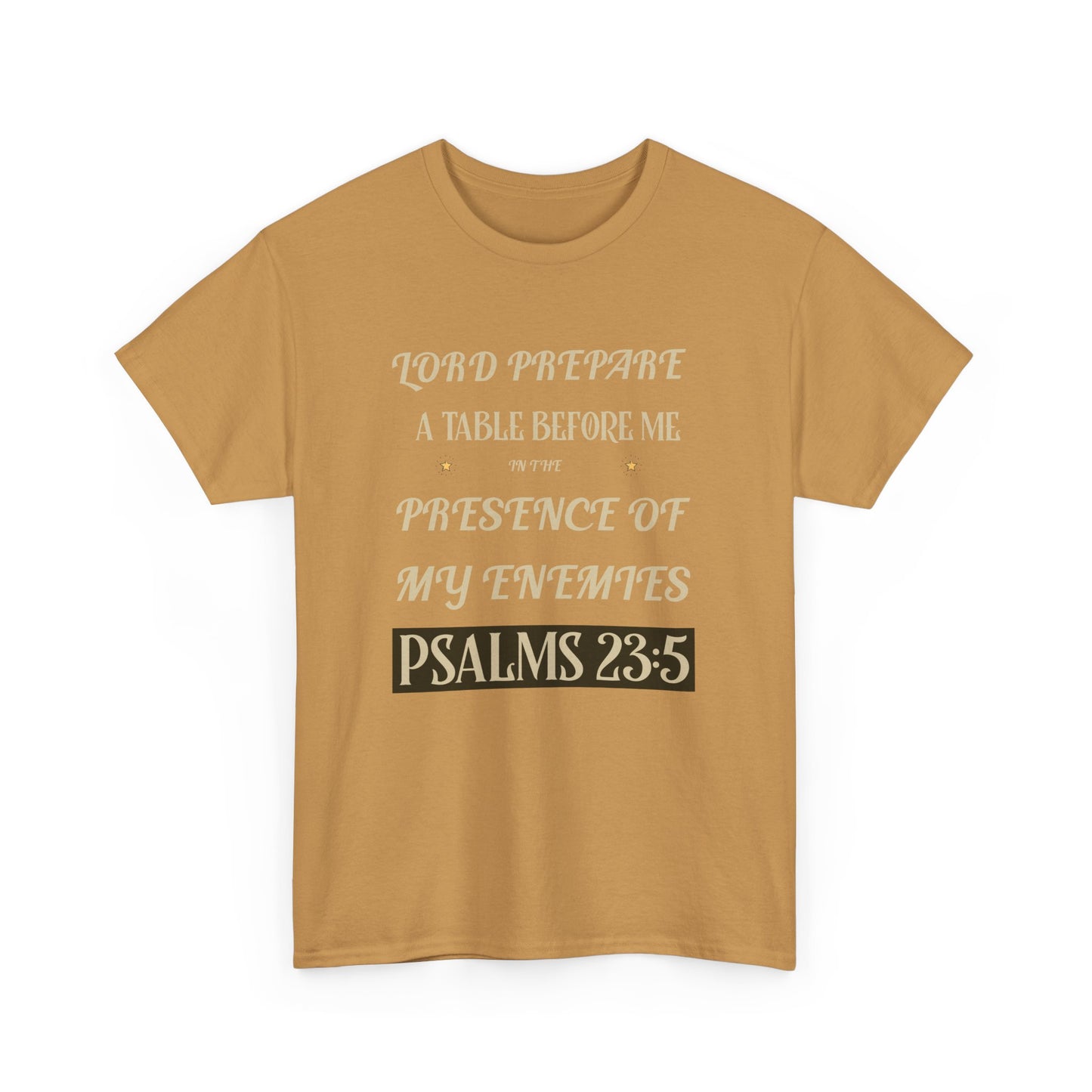 Inspirational Psalms 23:5 Unisex Heavy Cotton Tee - Faith & Strength Shirt