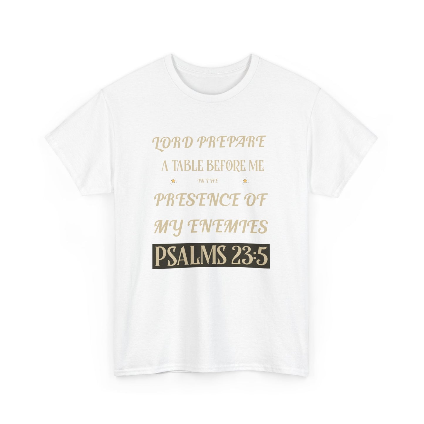 Inspirational Psalms 23:5 Unisex Heavy Cotton Tee - Faith & Strength Shirt