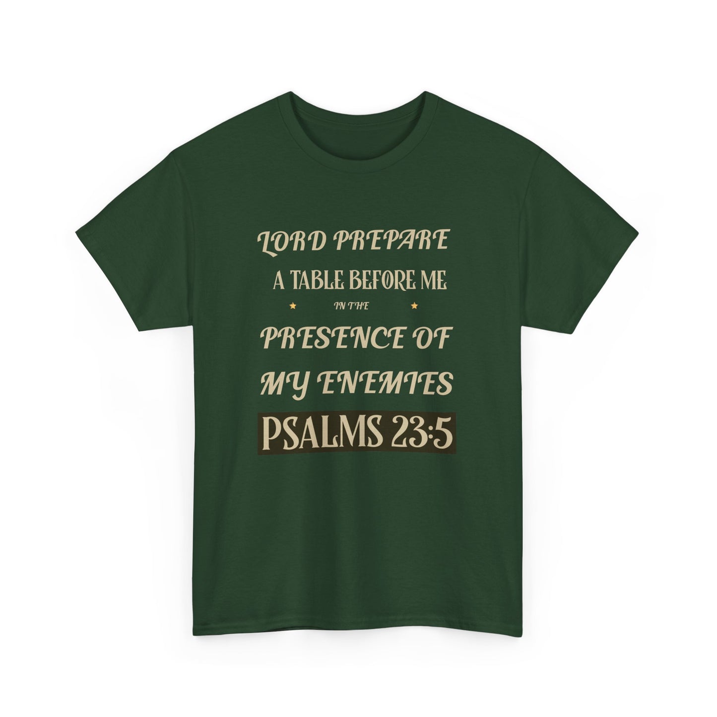 Inspirational Psalms 23:5 Unisex Heavy Cotton Tee - Faith & Strength Shirt