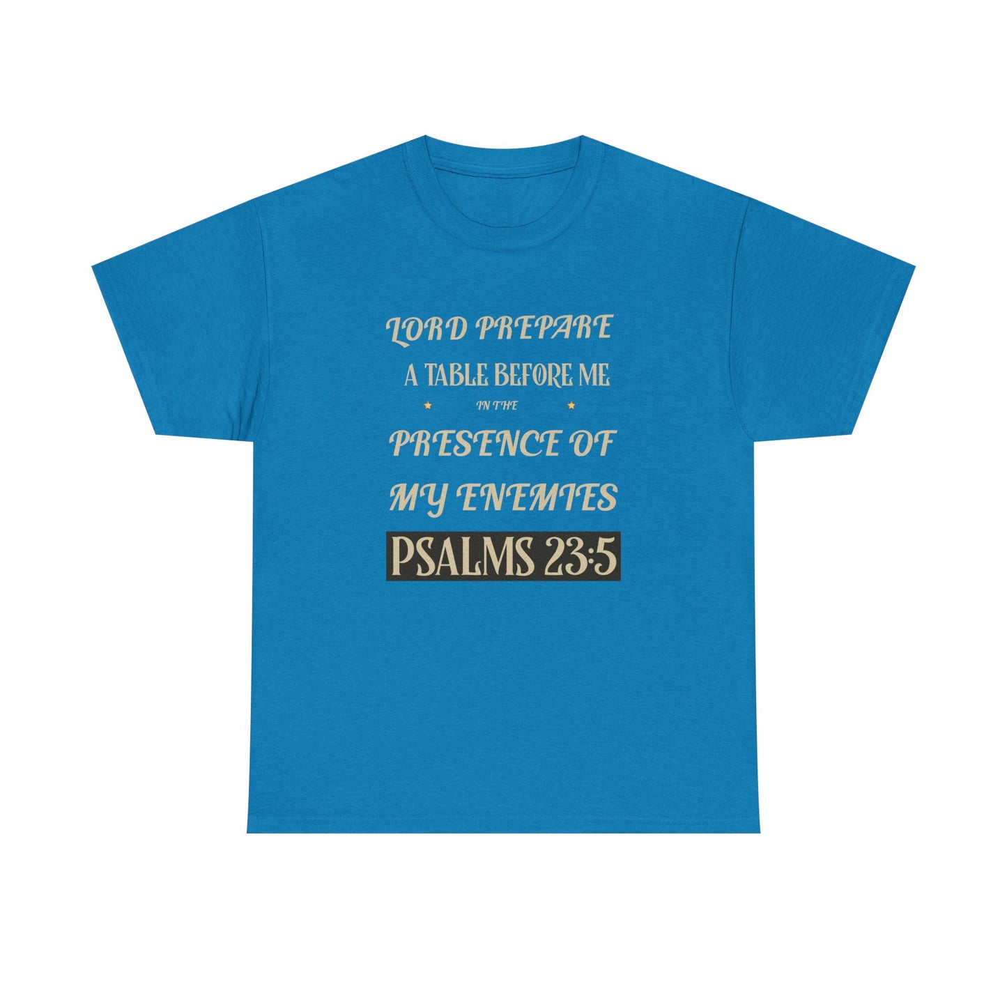 Inspirational Psalms 23:5 Unisex Heavy Cotton Tee - Faith & Strength Shirt