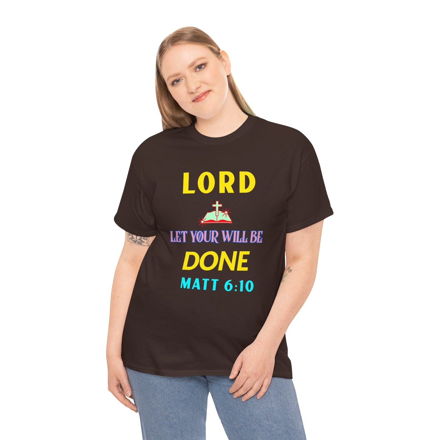 Inspirational Unisex Heavy Cotton Tee - 'Let Your Will Be Done' Design